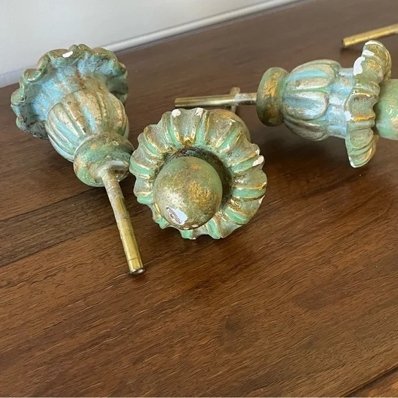 Set of 4 Vintage Plaster Curtain Tiebacks or Finials - Picture 10 of 11